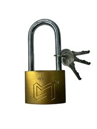 قفل آویز میله بلند طلایی سایز 63 میلی متر نیکا