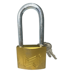 قفل آویز میله بلند طلایی سایز 63 میلی متر نیکا