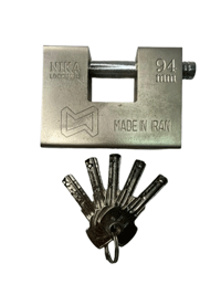 قفل کتابی بدون فنر کلید ویژه فولادی لوکس سایز 94 میلی متر نیکا