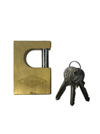 قفل کتابی برنجی ساده کلید ساده سایز 70 میلی متر گیرا مدل 034