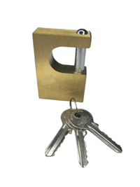 قفل کتابی برنجی ساده کلید ساده سایز 70 میلی متر گیرا مدل 034